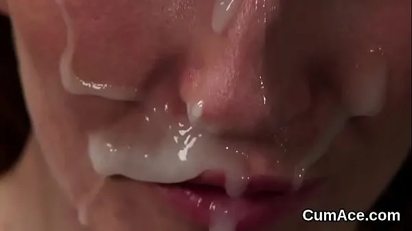 Tunjukkan Horny doll gets sperm shot on her face swallowing all the jism Video baharu