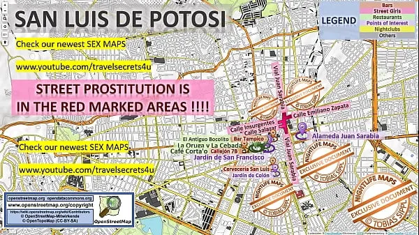 Show Street Prostitution Map of San Luis de Potosi, Mexico with Indication where to find Streetworkers, Freelancers and Brothels. Also we show you the Bar, Nightlife and Red Light District in the City fresh Videos