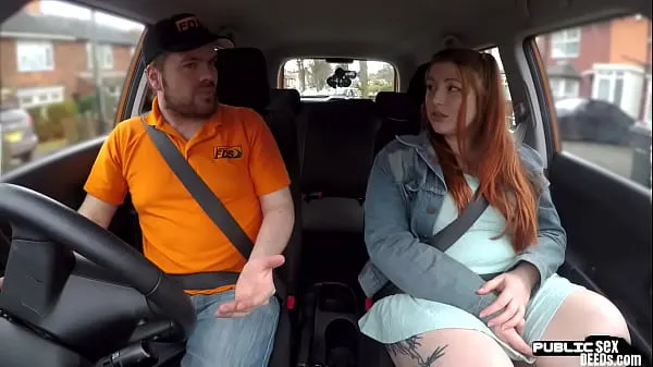 Show Curvy ginger inked babe publicly fucked in car by instructor fresh Videos