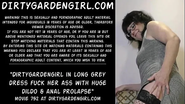 Show Dirtygardengirl in long grey dress fuck her ass with huge dildo & anal prolapse fresh Videos