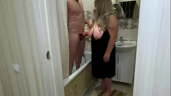 Show Mature MILF jerked off his cock in the bathroom and engaged in anal sex fresh Videos