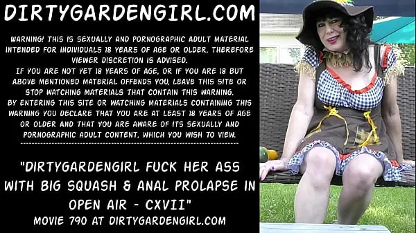 Show Dirtygardengirl fuck her ass with big squash & anal prolapse in open air fresh Videos
